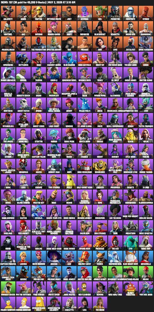 [PC] | 197 skins | Lara Croft | Calamity | Ronin | Raptor | Optimus Prime | Joey | Kymera | Rex | Predator | Frostbite | Hybrid | Sentinel | Raz | Full Access