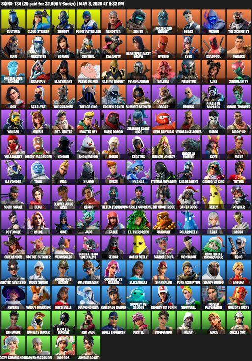 [PC/XBOX] | 134 skins | Merry Mint Axe | Raider's Revenge | Renegade Raider | Sultura | Cloud Striker | Trilogy | Point Patroller | Vendetta | Zenith | Full Access