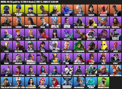 [PC/PSN/XBOX] | 69 skins | Leviathan Axe | Travis Scott | Astro Jack | Blue Team Leader | Neo Versa | Kratos | Fusion | Mizuki | Sorana | Deadpool | Full Access