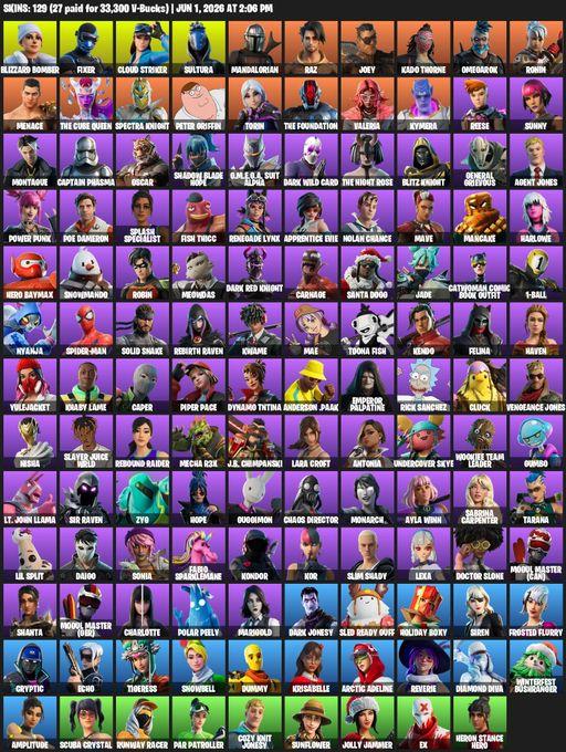 [PC/PSN/XBOX] | 129 skins | Leviathan Axe | Lara Croft | Blizzard Bomber | Fixer | Cloud Striker | Sultura | Mandalorian | Raz | Joey | Kado Thorne | Full Access