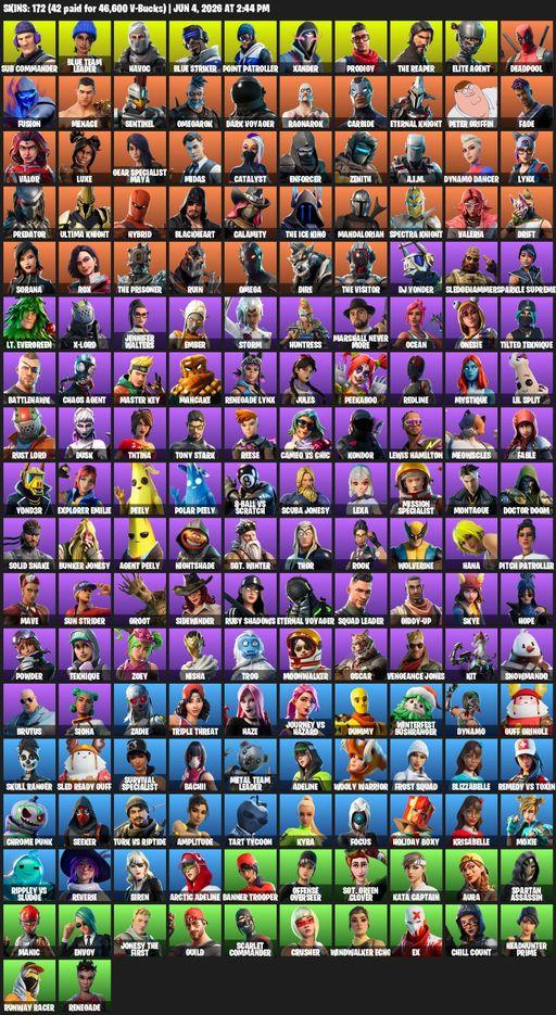 [PC/PSN/XBOX] | 172 skins | 1900 V-bucks | Leviathan Axe | Take The L | The Reaper | Elite Agent | Omega | Sub Commander | Blue Team Leader | Havoc | Full Access
