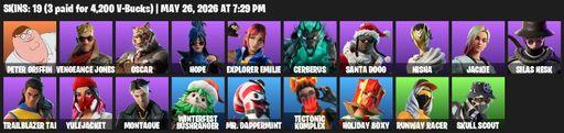 [PC/PSN] | 19 skins | Peter Griffin | Vengeance Jones | Oscar | Hope | Explorer Emilie | Cerberus | Santa Dogg | Nisha | Jackie | Silas Hesk | Full Access