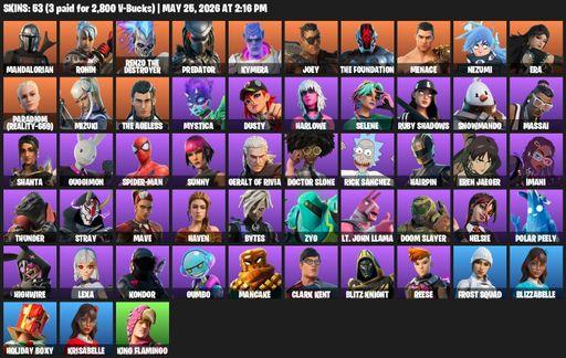 [PC/PSN/XBOX] | 53 skins | 600 V-bucks | Mandalorian | Ronin | Renzo the Destroyer | Predator | Kymera | Joey | The Foundation | Menace | Nezumi | Era | Full Access