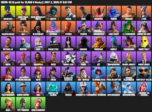 [PC/PSN] | 63 skins | OG STW | Lara Croft | Warpaint | Rose Team Leader | Gear Specialist Maya | Zenith | Midas | Fade | Deadpool | Fusion | Menace | Full Access