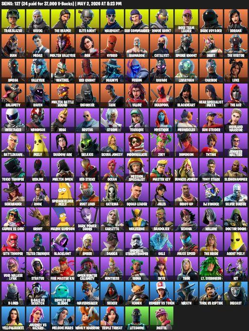 [PC/PSN] | 127 skins | Take The L | OG STW | The Reaper | Elite Agent | Omega | Trailblazer | Havoc | Warpaint | Sub Commander | Rogue Agent | Full Access