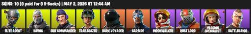 [PC/PSN/XBOX] | 10 skins | 700 V-bucks | Take The L | Elite Agent | Havoc | Sub Commander | Trailblazer | Dark Voyager | Carbide | Moonwalker | Full Access