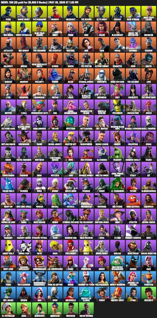 [PC/PSN/XBOX] | 196 skins | 1000 V-bucks | Take The L | OG STW | The Reaper | Elite Agent | Omega | Fixer | Rogue Agent | The Paradigm | Prodigy | Full Access
