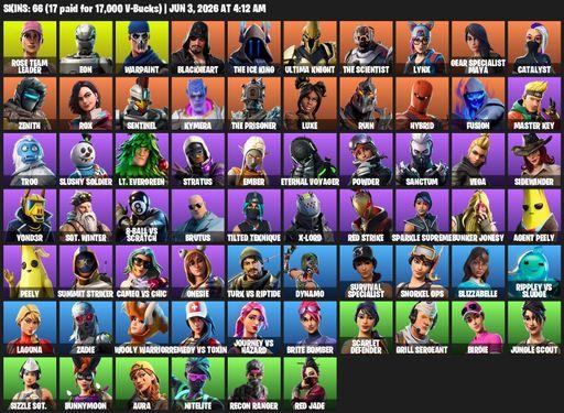 [PC/PSN/XBOX] | 66 skins | OG STW | Rose Team Leader | Eon | Warpaint | Blackheart | The Ice King | Ultima Knight | The Scientist | Lynx | Full Access