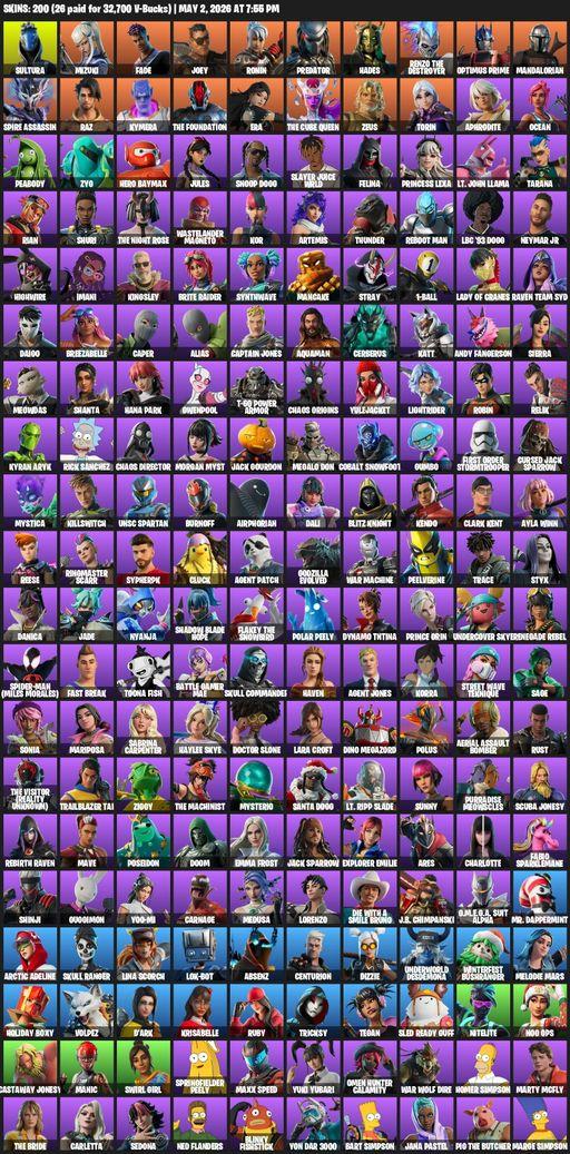 [PC] | 200 skins | Lara Croft | Sultura | Mizuki | Fade | Joey | Ronin | Predator | Hades | Renzo the Destroyer | Optimus Prime | Mandalorian | Full Access