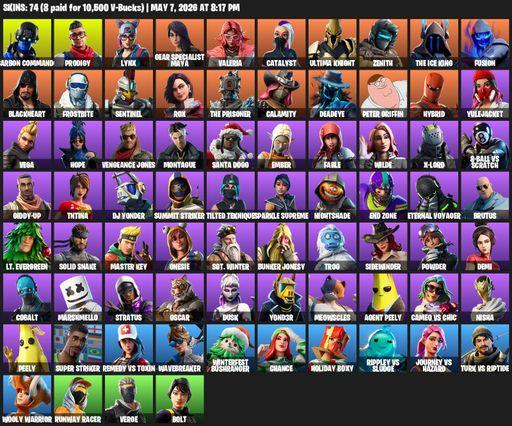 [PC/PSN] | 74 skins | Carbon Commando | Prodigy | Lynx | Gear Specialist Maya | Valeria | Catalyst | Ultima Knight | Zenith | The Ice King | Fusion | Full Access
