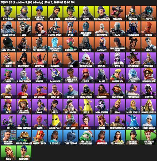 [PC/XBOX] | 92 skins | Take The L | The Reaper | Elite Agent | Rogue Agent | Blue Team Leader | Trailblazer | Havoc | Sub Commander | Calamity | Full Access
