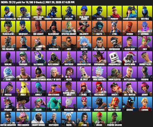 [PC/XBOX] | 78 skins | OG STW | Point Patroller | Blue Striker | Rose Team Leader | Carbon Commando | Trilogy | Blue Team Leader | Fixer | Prodigy | Full Access