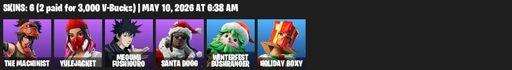[PC/PSN/XBOX] | 6 skins | The Machinist | Yulejacket | Megumi Fushiguro | Santa Dogg | Winterfest Bushranger | Holiday Boxy | Megumi's Sword | Full Access