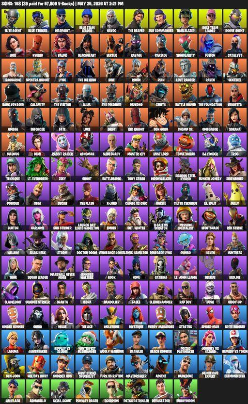 [PC/XBOX] | 158 skins | Take The L | OG STW | The Reaper | Elite Agent | Omega | Blue Striker | Warpaint | Blue Team Leader | Havoc | Sub Commander | Full Access
