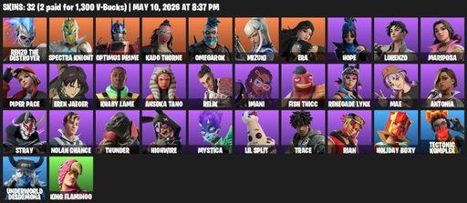 [PC/PSN/XBOX] | 32 skins | Renzo the Destroyer | Spectra Knight | Optimus Prime | Kado Thorne | Omegarok | Mizuki | Era | Hope | Lorenzo | Mariposa | Full Access
