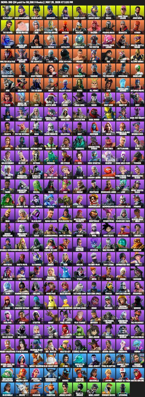 [PC/PSN/XBOX] | 269 skins | Take The L | OG STW | Travis Scott | The Reaper | Elite Agent | Omega | Sub Commander | Trailblazer | Warpaint | Glow | Full Access