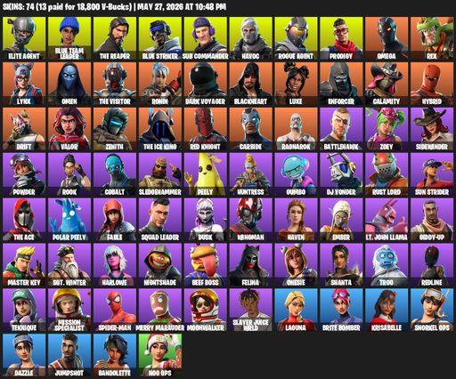 [PC/XBOX] | 74 skins | Take The L | The Reaper | Elite Agent | Omega | Reaper Axe | Blue Team Leader | Blue Striker | Sub Commander | Havoc | Full Access