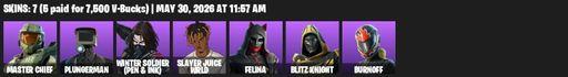 [PC/PSN/XBOX] | 7 skins | Master Chief | Plungerman | Winter Soldier (Pen & Ink) | Slayer Juice WRLD | Felina | Blitz Knight | Burnoff | Full Access