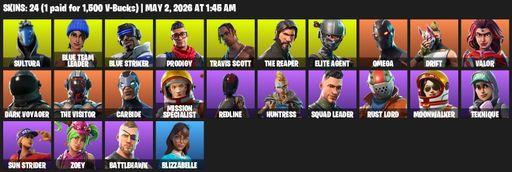 [PC/XBOX] | 24 skins | Take The L | Travis Scott | The Reaper | Elite Agent | Omega | Sultura | Blue Team Leader | Blue Striker | Prodigy | Drift | Full Access