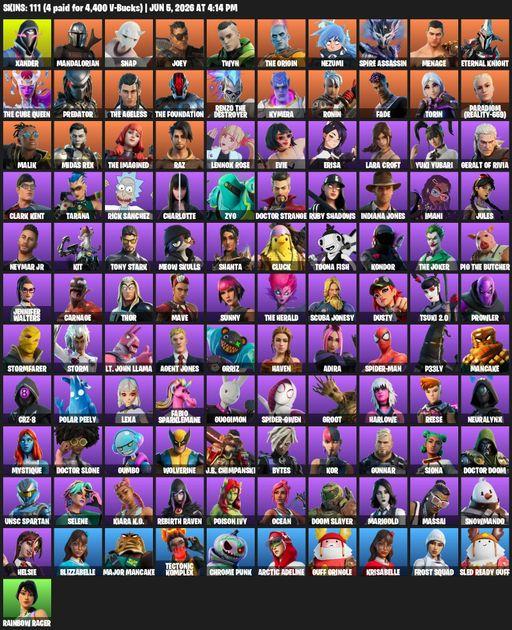 [PC/PSN/XBOX] | 111 skins | Lara Croft | Xander | Mandalorian | Snap | Joey | Twyn | The Origin | Nezumi | Spire Assassin | Menace | Eternal Knight | Full Access