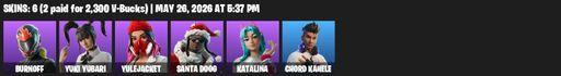[PC/PSN] | 6 skins | Burnoff | Yuki Yubari | Yulejacket | Santa Dogg | Katalina | Chord Kahele | Festive Cane | B Splat | The Rebel | Grzzly Keys | Full Access