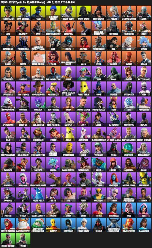[PC/PSN/XBOX] | 152 skins | Omega | Mako | Reaper Axe | Trailblazer | Blue Striker | Fixer | Blue Team Leader | Rogue Agent | Darth Vader | Blackheart | Full Access