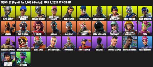 [PC/PSN/XBOX] | 32 skins | 1050 V-bucks | Floss | Take The L | OG STW | Black Knight | Sparkle Specialist | Royale Knight | The Reaper | Elite Agent | Full Access