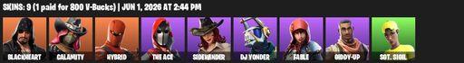 [PC/PSN/XBOX] | 9 skins | Blackheart | Calamity | Hybrid | The Ace | Sidewinder | DJ Yonder | Fable | Giddy-up | Sgt. Sigil | Reckoning | Full Access