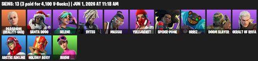 [PC/PSN] | 13 skins | Paradigm (Reality-659) | Santa Dogg | Selene | Bytes | Massai | Yulejacket | Spider-Punk | Grriz | Doom Slayer | Geralt of Rivia | Full Access