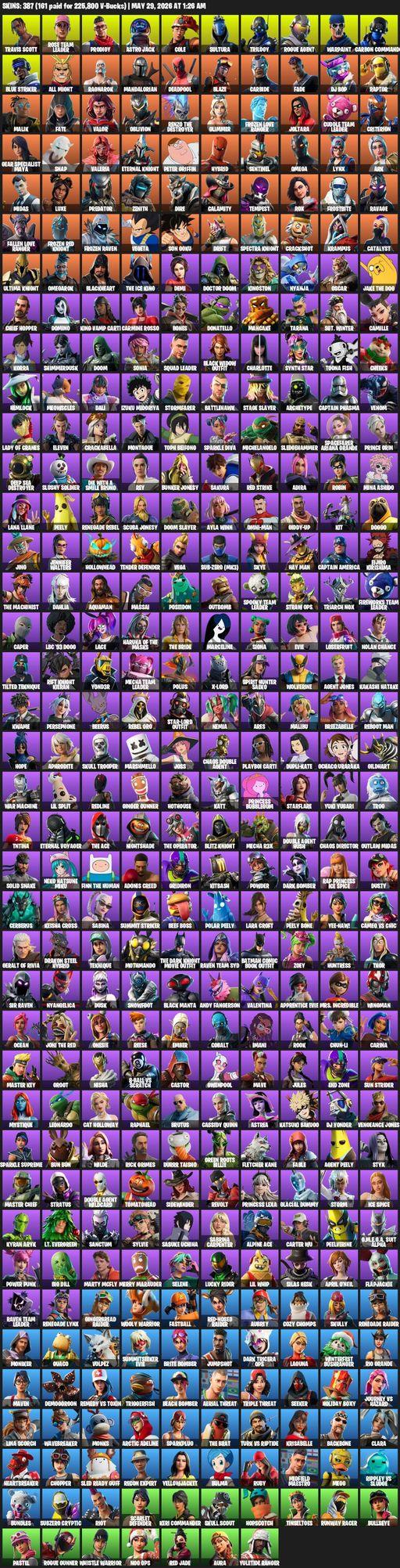 [PC/XBOX] | 387 skins | OG STW | Renegade Raider | Travis Scott | Omega | Lara Croft | Rose Team Leader | Prodigy | Astro Jack | Cole | Sultura | Full Access