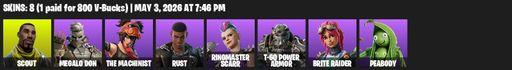 [PC/PSN/XBOX] | 8 skins | Scout | Megalo Don | The Machinist | Rust | Ringmaster Scarr | T-60 Power Armor | Brite Raider | Peabody | Hydraulic Slammer | Full Access