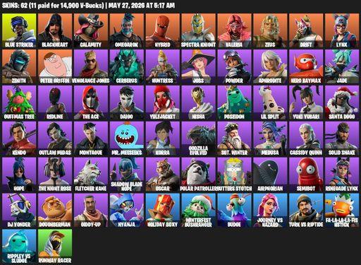 [PC/XBOX] | 62 skins | Blue Striker | Blackheart | Calamity | Omegarok | Hybrid | Spectra Knight | Valeria | Zeus | Drift | Lynx | Zenith | Full Access
