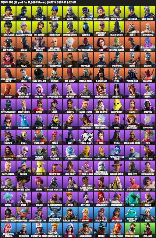 [PC/PSN/XBOX] | 150 skins | Take The L | Floss | OG STW | Black Knight | Sparkle Specialist | Royale Knight | The Reaper | Elite Agent | Blue Squire | Full Access