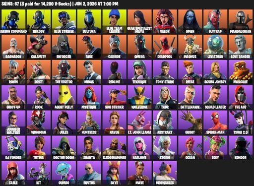 [PC/PSN/XBOX] | 67 skins | Omega | Carbon Commando | Trilogy | Blue Striker | Sultura | Blue Team Leader | Gear Specialist Maya | Valor | Omen | Full Access