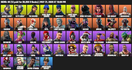 [PC/XBOX] | 44 skins | Take The L | OG STW | The Reaper | Elite Agent | Omega | Rogue Agent | Blue Team Leader | Warpaint | Rose Team Leader | Full Access