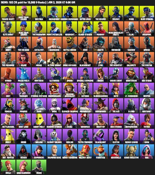 [PC/XBOX] | 103 skins | Leviathan Axe | Take The L | OG STW | Travis Scott | The Reaper | Elite Agent | Omega | Rose Team Leader | Sultura | Full Access