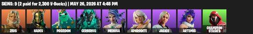 [PC/PSN/XBOX] | 9 skins | Zeus | Hades | Poseidon | Cerberus | Medusa | Aphrodite | Jackie | Artemis | Champion Stash'd | Hadean Key | Full Access