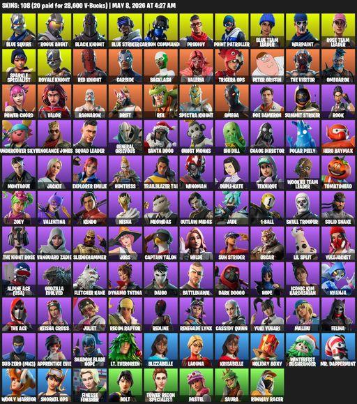 [PC/XBOX] | 108 skins | 950 V-bucks | Floss | OG STW | Black Knight | Sparkle Specialist | Royale Knight | Blue Squire | Omega | Rogue Agent | Full Access