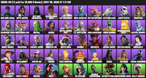 [PC/PSN/XBOX] | 50 skins | Sub-Zero (MK3) | Onyx Winter | NITE Unit Marksman | Slayer Juice WRLD | Cat Holloway | UNSC Spartan | Pig the Butcher | Full Access