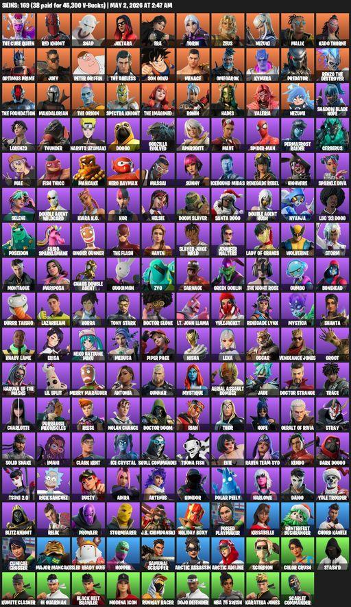 [PC/PSN/XBOX] | 169 skins | The Cube Queen | Red Knight | Snap | Joltara | Era | Torin | Zeus | Mizuki | Malik | Kado Thorne | Optimus Prime | Joey | Full Access