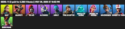 [PC/PSN/XBOX] | 11 skins | Reaper Axe | Aloy | Calamity | The Ace | DJ Yonder | Cobalt | Turk vs Riptide | Rippley vs Sludge | Journey vs Hazard | Full Access