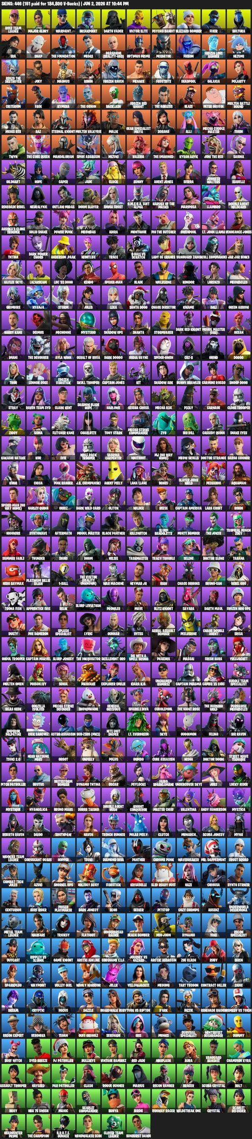[PC/PSN/XBOX] | 446 skins | Leviathan Axe | Merry Mint Axe | OG STW | Renegade Raider | Lara Croft | Rose Team Leader | Major Glory | Warpaint | Full Access