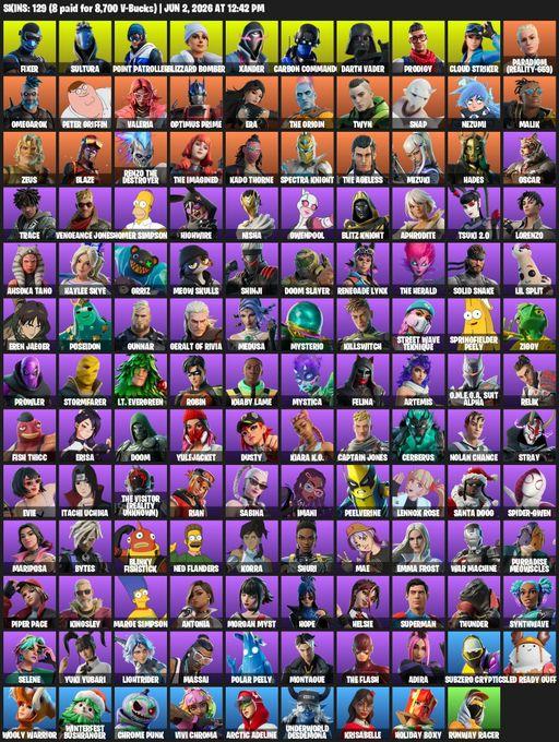 [PC/XBOX] | 129 skins | Fixer | Sultura | Point Patroller | Blizzard Bomber | Xander | Carbon Commando | Darth Vader | Prodigy | Cloud Striker | Full Access