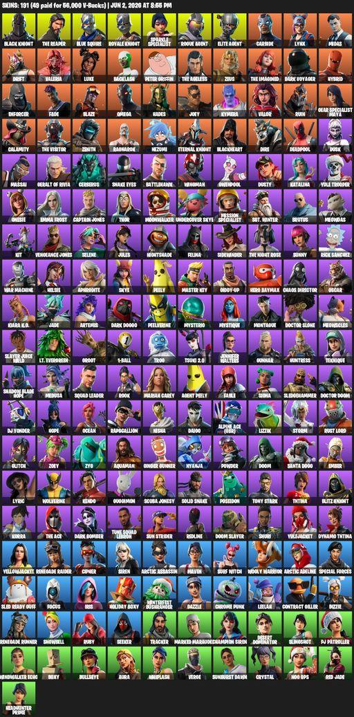 [PC/PSN/XBOX] | 191 skins | Floss | Take The L | Renegade Raider | Black Knight | Sparkle Specialist | Royale Knight | The Reaper | Elite Agent | Full Access