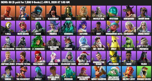 [PC/PSN/XBOX] | 50 skins | Hybrid | Lynx | Zenith | Blackheart | Hades | Zeus | Megalo Don | Mysterio | Sidewinder | Snoop Dogg | 1-Ball | Full Access