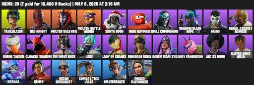 [PC/PSN] | 26 skins | Trailblazer | Red Knight | Molten Valkyrie | Molten Battle Hound | Santa Dogg | Hero Baymax | Skull Commander | Full Access