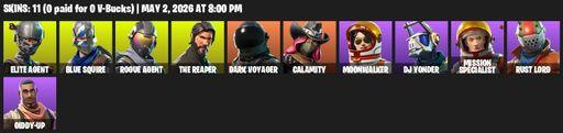 [PC/PSN/XBOX] | 11 skins | Take The L | The Reaper | Elite Agent | Blue Squire | Rogue Agent | Dark Voyager | Calamity | Moonwalker | DJ Yonder | Full Access