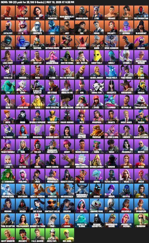 [PC/XBOX] | 155 skins | Lara Croft | Reaper Axe | Hybrid | Tricera Ops | Rox | Predator | Gear Specialist Maya | Mandalorian | Lynx | Menace | Raz | Full Access