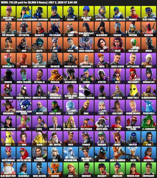 [PC/PSN/XBOX] | 110 skins | 550 V-bucks | Leviathan Axe | OG STW | Omega | Lara Croft | Rose Team Leader | Cloud Striker | Carbon Commando | Warpaint | Full Access