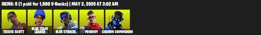 [PC/XBOX] | 5 skins | Travis Scott | Blue Team Leader | Blue Striker | Prodigy | Carbon Commando | Throwback Axe | Default Pickaxe | Full Access